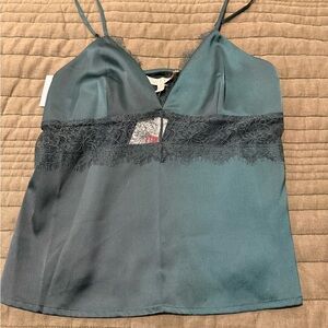 Teal Lace Trim Top